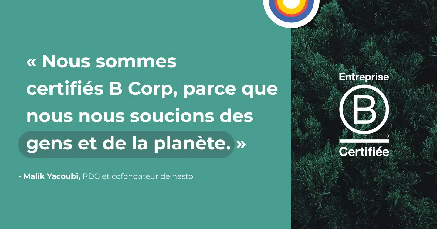 nesto est fière d'être certifiée B Corporation